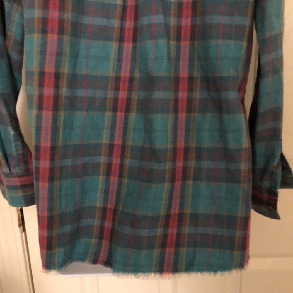 Blue Plaid Button Down Flannel Shirt - Picture 12 of 16
